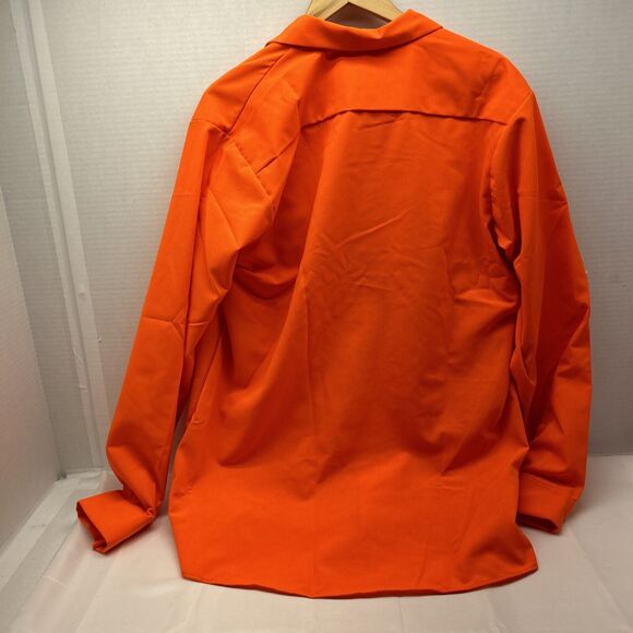 Red Kap Work Shirt Construction Orange 2 Pocket LS Mens Large Industrial Uniform - Picture 7 of 7